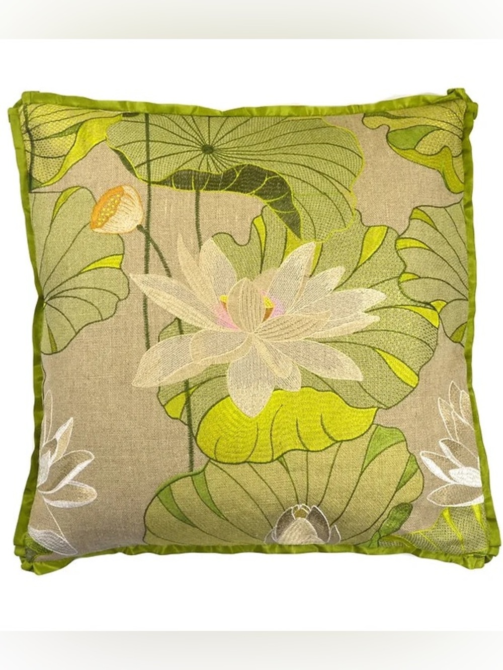 13 Hub Lane SET - AQUATIC GARDEN EMBROIDERED W/ CUPCAKE FLANGE PILLOW SET of 2